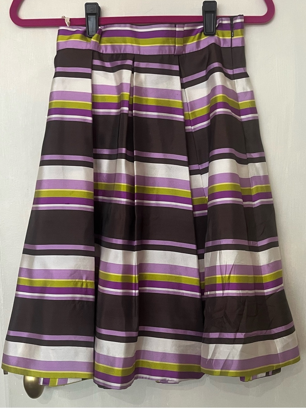 kate spade Striped Circle midi striped Skirt in Purple, green, brown & White